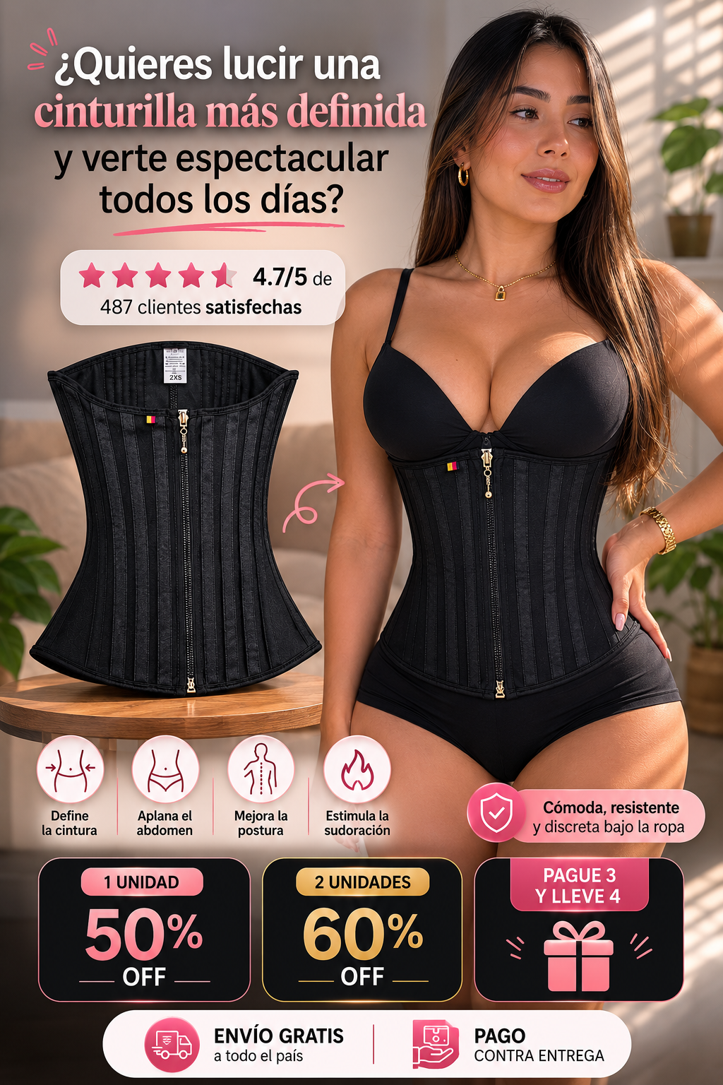 PROMO 2X1 BodyGlam Fit Cinturilla Reloj de Arena.