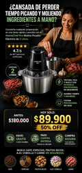 HomeChef Pro Molino Picador Electrico 2 Litros
