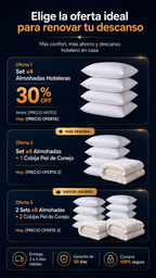 Set x4 Almohadas Hoteleras