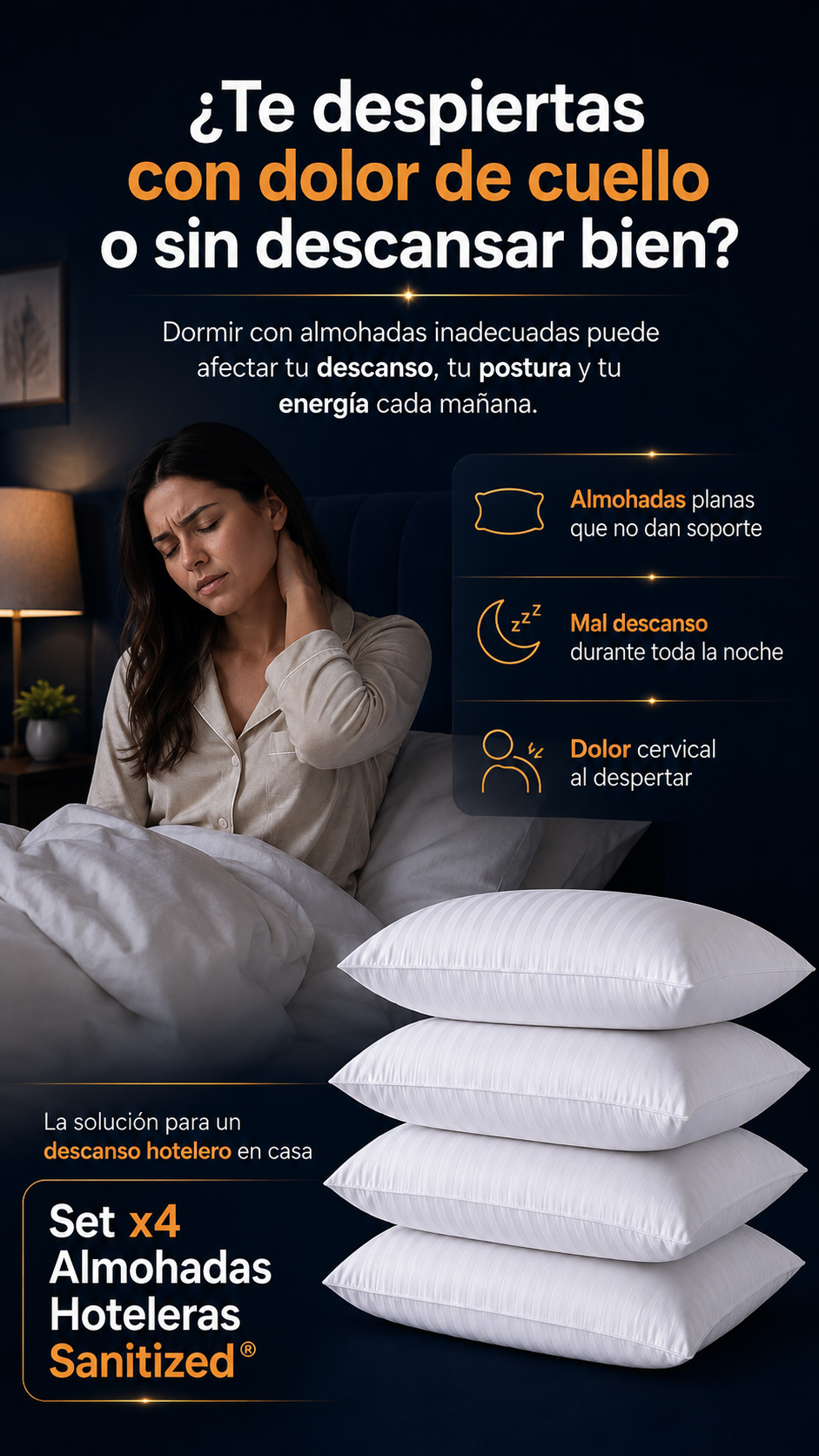 Set x4 Almohadas Hoteleras
