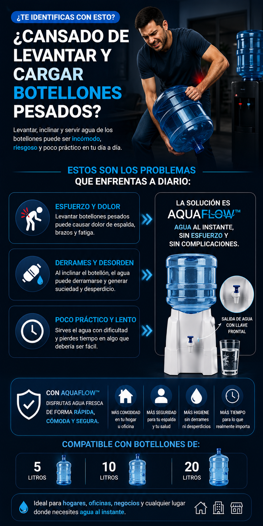 AquaFlow Dispensador De Agua Soporte De Botellon