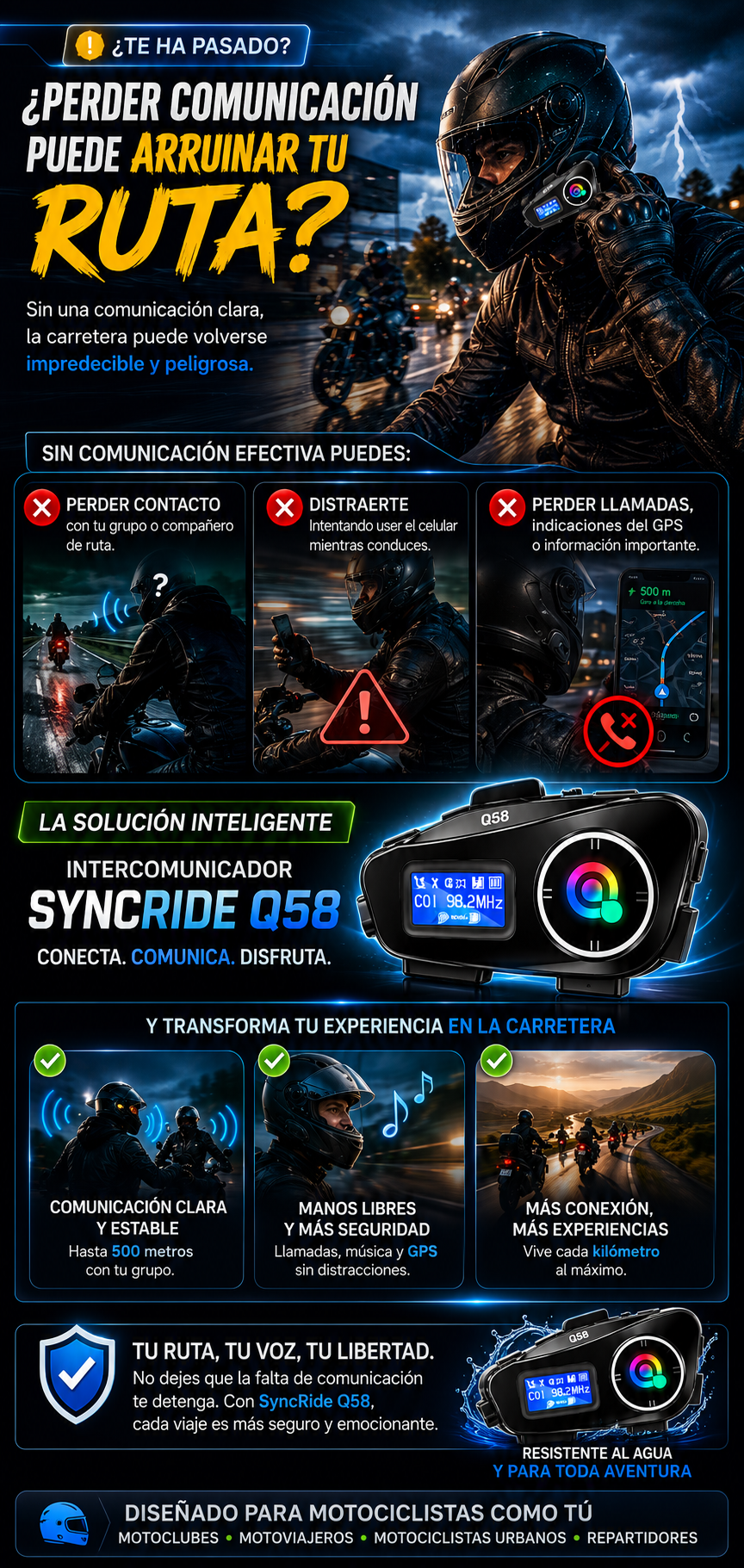 Intercomunicador SyncRide Q58