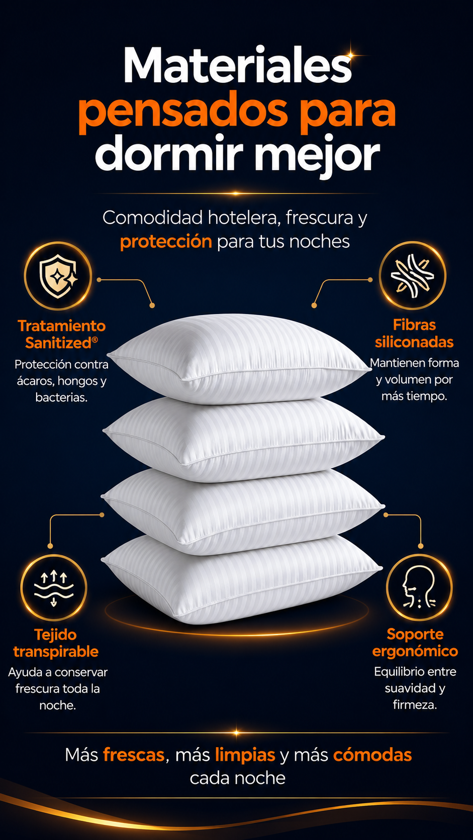 Set x4 Almohadas Hoteleras