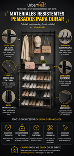 UrbanNest Perchero Zapatero Organizador con Tapa