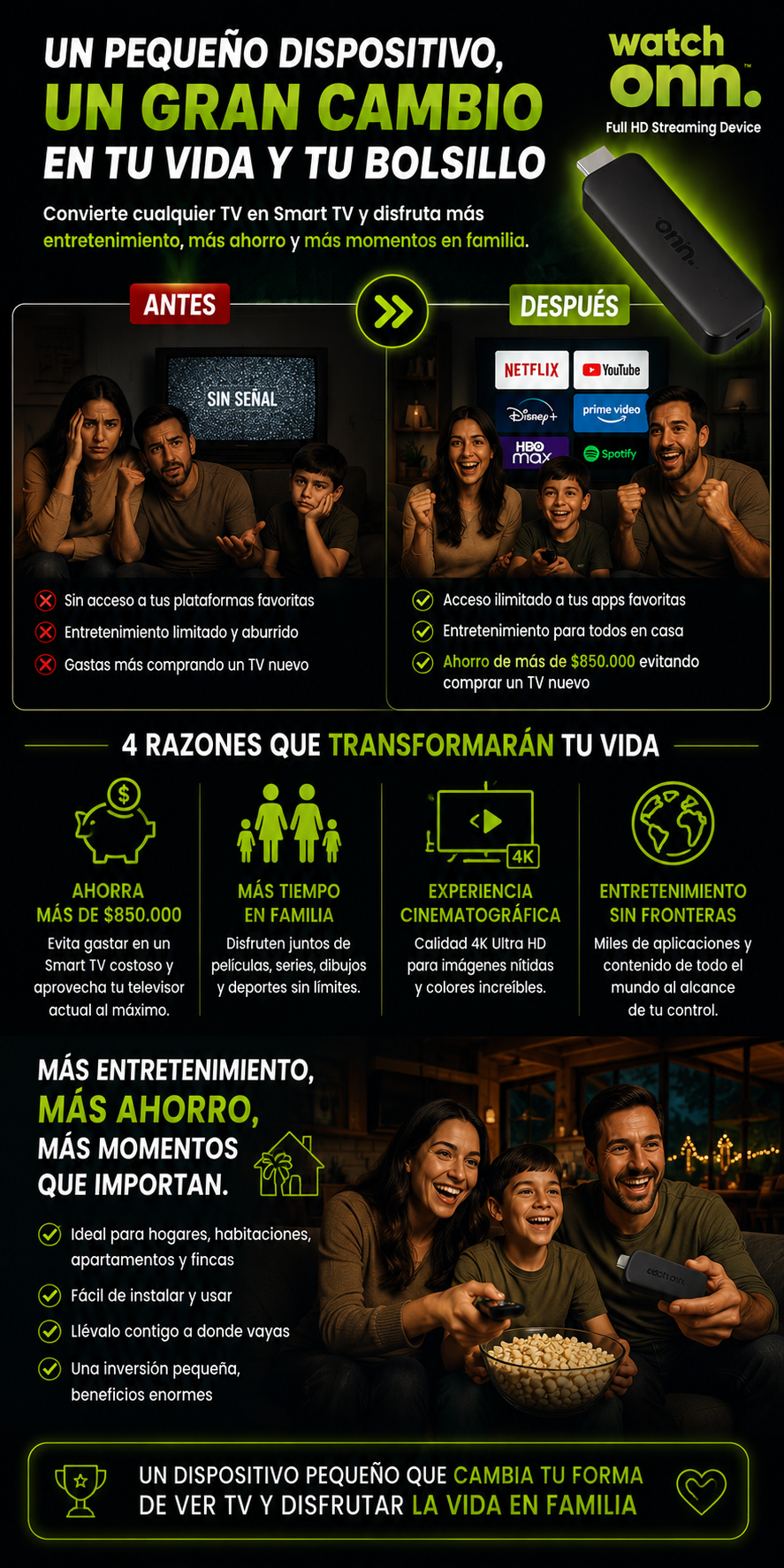 SmartBox TV WATCHONN™ Convertidor SmartTV.