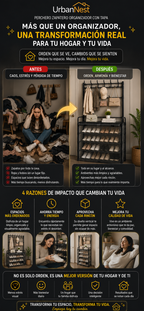 UrbanNest Perchero Zapatero Organizador con Tapa