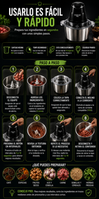 HomeChef Pro Molino Picador Electrico 2 Litros