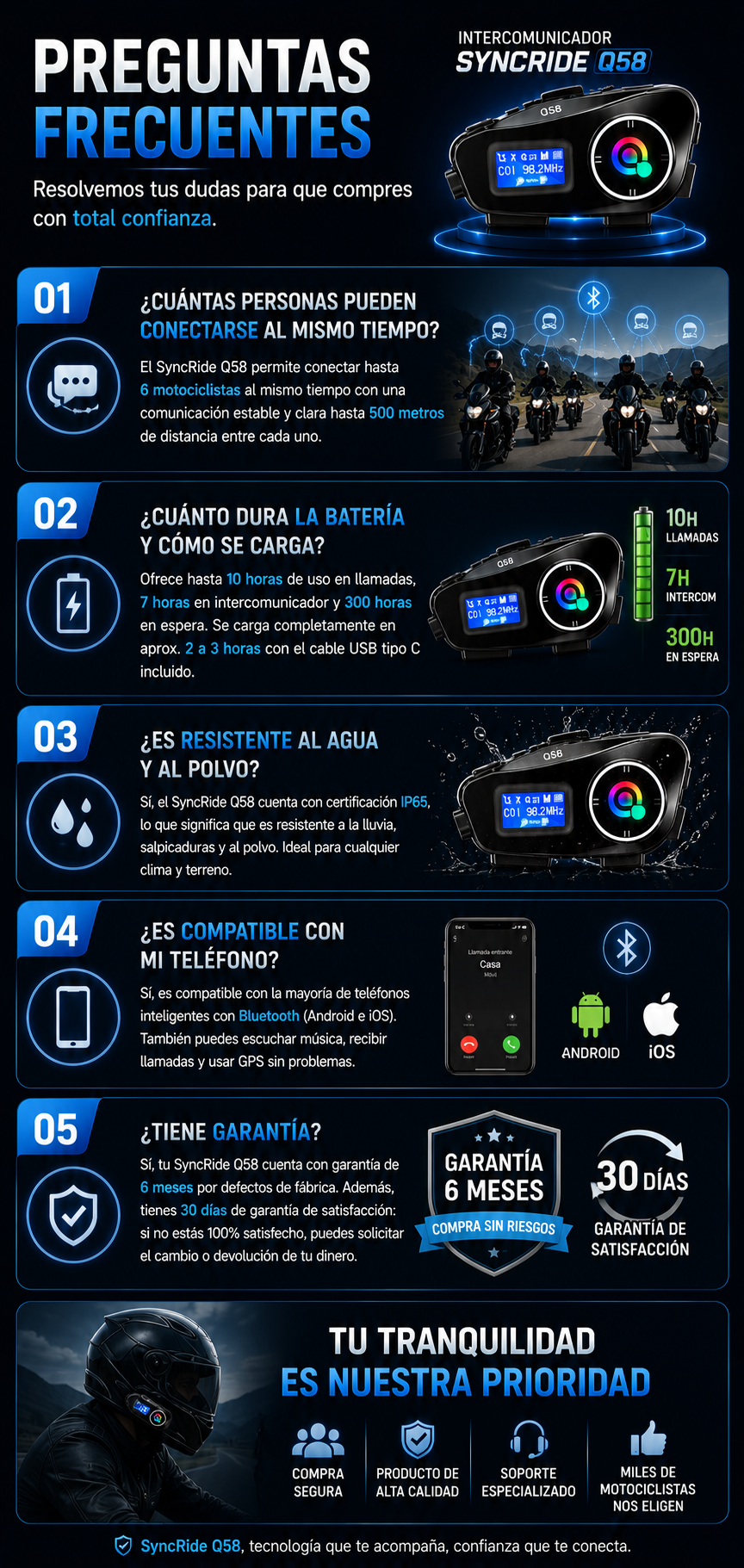 Intercomunicador SyncRide Q58