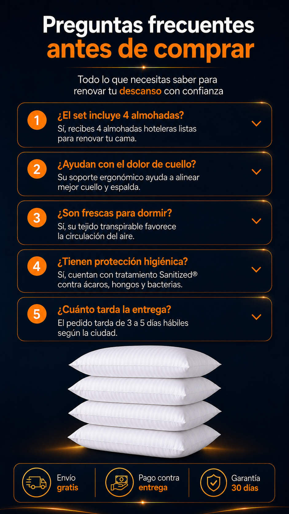 Set x4 Almohadas Hoteleras