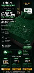 SoftBed Protector de Colchón Luxury+ Fundas Gratis!